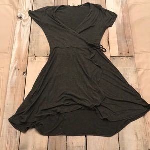 Grey jersey wrap dress